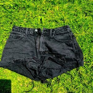 Denim black shorts